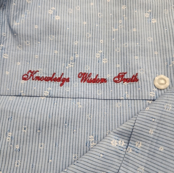 Robert Graham Men’s Shirt Blue XL Floral Allover Silk Embroidery XL Flip Cuffs - Picture 10 of 10